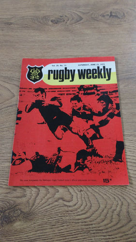 Wellington v Canterbury June 1973 Rugby Programme