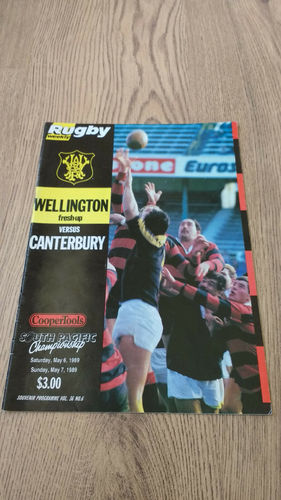 Wellington v Canterbury May 1989 Rugby Programme