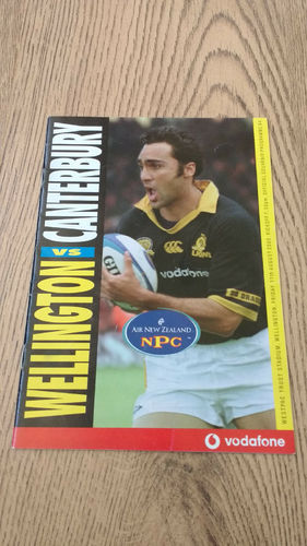 Wellington v Canterbury Aug 2000 Rugby Programme