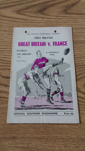 Great Britain v France Jan 1957 Rugby League Programme