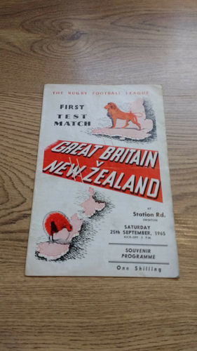 Great Britain v New Zealand 1st Test 1965 Rugby League Programme