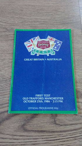 Great Britain v Australia 1st Test 1986 Rugby League Programme