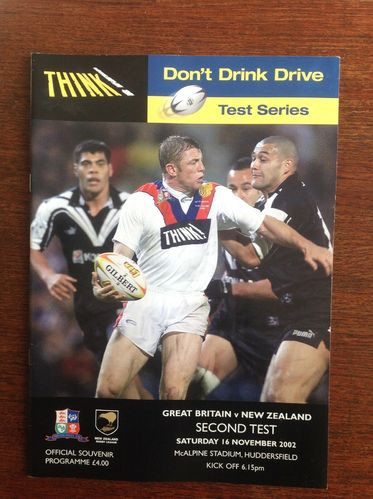 Great Britain v New Zealand 2nd Test 2002 Rugby League Programme