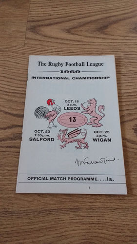 England v France 1969 Rugby League Programme