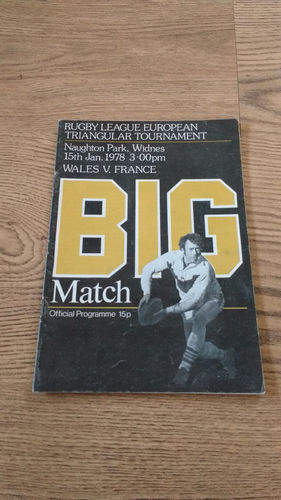 Wales v France 1978 Rugby League Programme