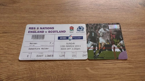 England v Scotland 2011 Rugby Ticket