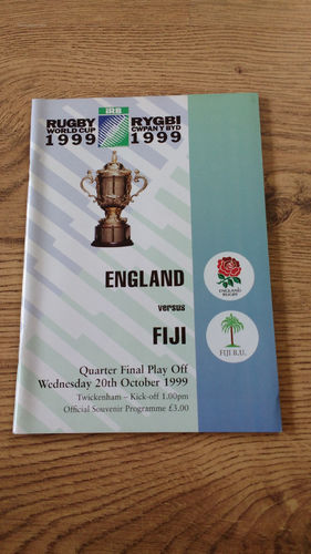 England v Fiji RWC Quarter-Final Play-Off 1999 Programme