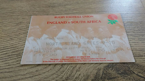 England v South Africa 1998 Rugby Ticket