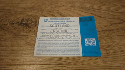 Scotland v England 1992 Rugby Ticket