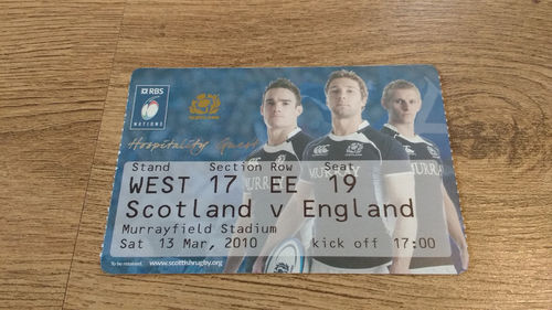Scotland v England 2010 Rugby Ticket