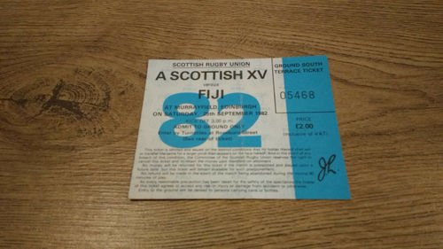 A Scottish XV v Fiji 1982 Rugby Ticket