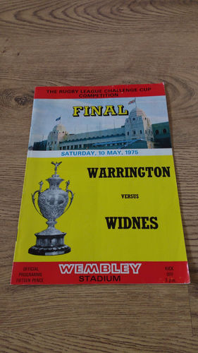 Warrington v Widnes 1975 Challenge Cup Final Rugby League Programme