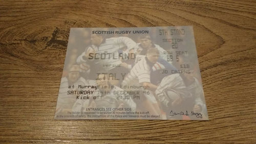 Scotland v Italy 1996 Rugby Ticket