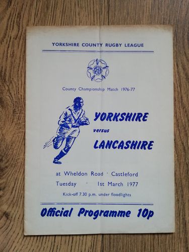 Yorkshire v Lancashire 1977 Rugby League Programme
