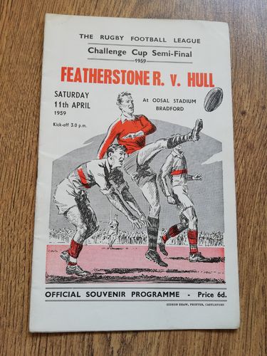 Featherstone v Hull 1959 Challenge Cup Semi-Final Rugby League Programme