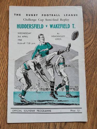 Huddersfield v Wakefield 1968 Challenge Cup Semi-Final Replay Rugby League Programme
