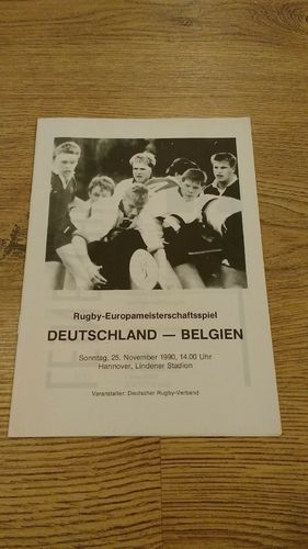 Germany v Belgium 1990 Rugby Programme