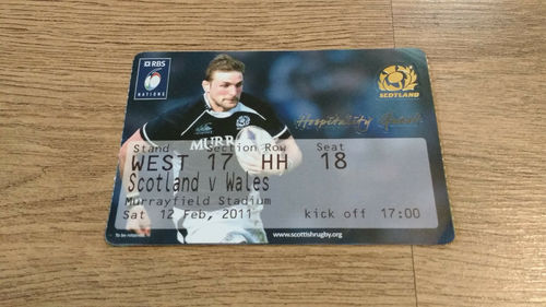 Scotland v Wales 2011 Rugby Ticket