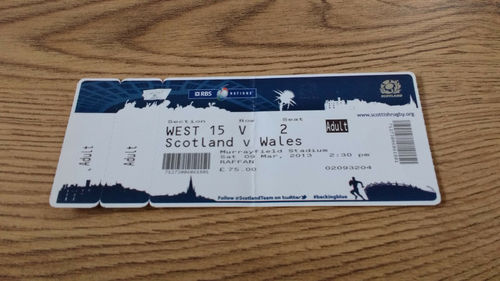 Scotland v Wales 2013 Rugby Ticket