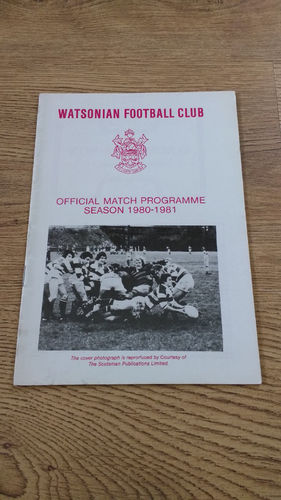 Watsonians v Melrose Oct 1980 Rugby Programme