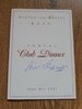 Ashton-on-Mersey Rugby Club 1997 Signed Annual Dinner Menu
