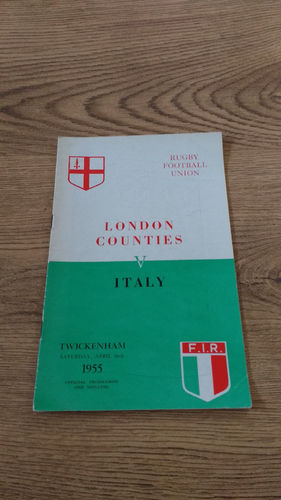 London Counties v Italy Apr 1955 Rugby Programme
