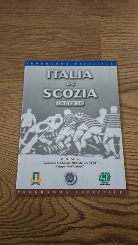 Italy U19 v Scotland U19 2000 Rugby Programme