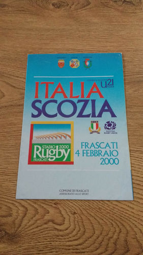 Italy U21 v Scotland U21 2000 Rugby Programme