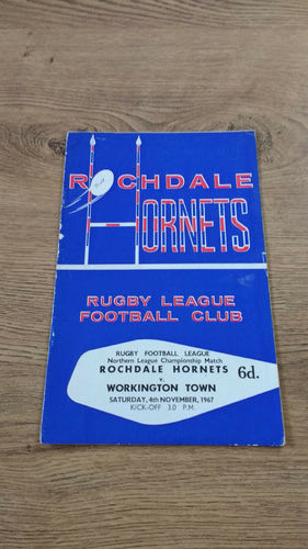 Rochdale Hornets v Workington Town Nov 1967 Rugby League Programme