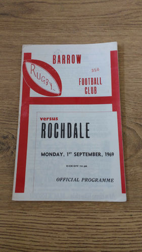 Barrow v Rochdale Sept 1969 Rugby League Programme