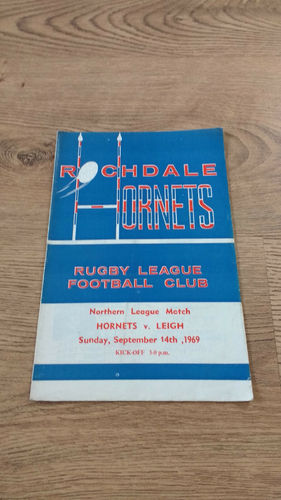 Rochdale Hornets v Leigh Sept 1969 Rugby League Programme