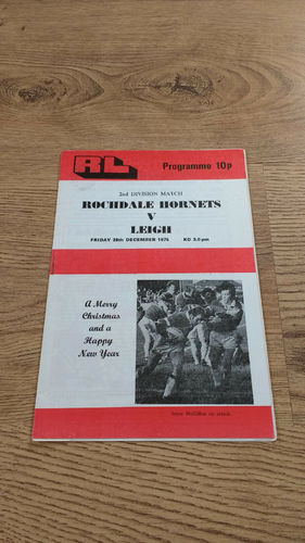Rochdale Hornets v Leigh Dec 1975 Rugby League Programme