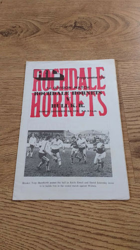Rochdale Hornets v Hull KR Dec 1976 Rugby League Programme