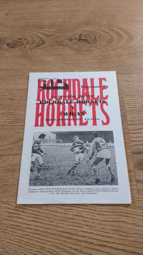 Rochdale Hornets v Wigan Jan 1977 Rugby League Programme