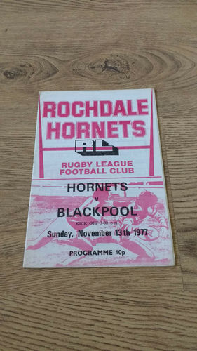 Rochdale Hornets v Blackpool Borough Nov 1977 Rugby League Programme