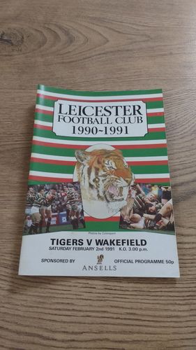 Leicester v Wakefield Feb 1991 Rugby Programme
