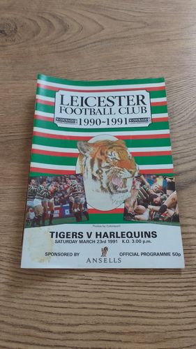 Leicester v Harlequins Mar 1991 Rugby Programme