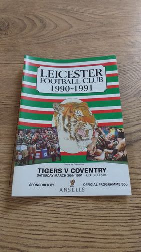 Leicester v Coventry Mar 1991 Rugby Programme