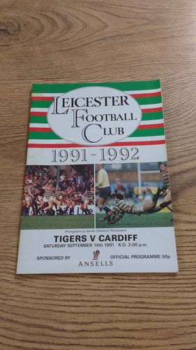 Leicester v Cardiff Sept 1991 Rugby Programme