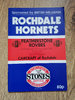 Rochdale Hornets v Featherstone Rovers Jan 1991 Rugby League Programme