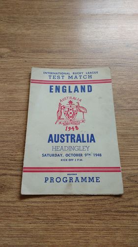 Great Britain v Australia 1st Test 1948 Souvenir RL Programme
