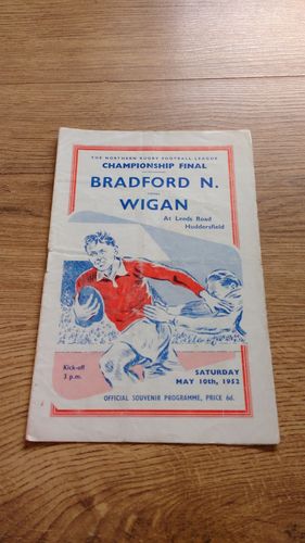 Bradford v Wigan 1952 Championship Final Rugby League Programme