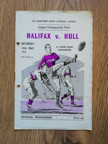 Halifax v Hull 1956 Championship Final Rugby League Programme