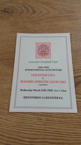 Leicester U21 v Rosario Athletic Club U20 Mar 1992
