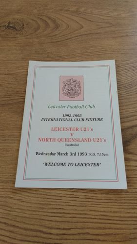 Leicester U21 v North Queensland U21 Mar 1993 Rugby Programme