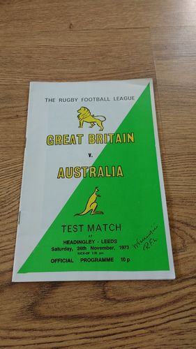 Great Britain v Australia 2nd Test 1973 Rugby League Programme