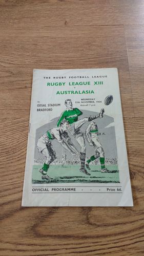 Rugby League XIII v Australasia 1954 Programme
