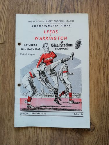 Leeds v Warrington 1961 Championship Final Rugby League Programme