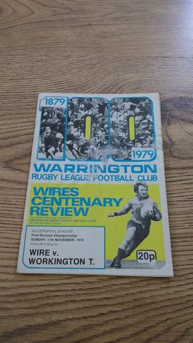 Warrington v Workington Town Nov 1979 Rugby League Programme