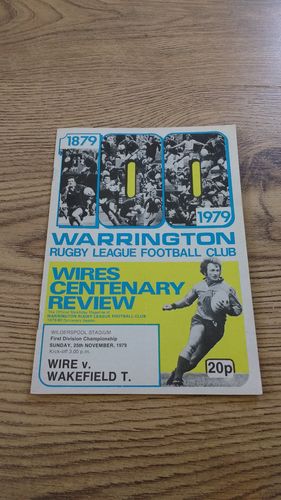 Warrington v Wakefield Trinity Nov 1979 Rugby League Programme